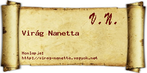 Virág Nanetta névjegykártya